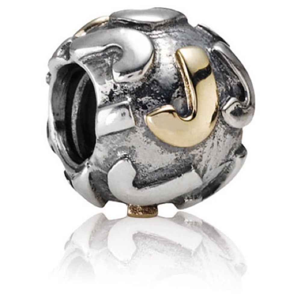 Retired Sterling Silver and 14K Gold Alphabet - Letter J - 790298J🌺